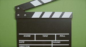 Black and white clapper board image